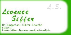 levente siffer business card